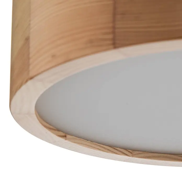 Envostar Deckenleuchte Kerio - L x B x H: 27 x 27 x 8 cm, Holz hell, E27 - Runde Deckenleuchte aus Holz mit weißem Diffusor.