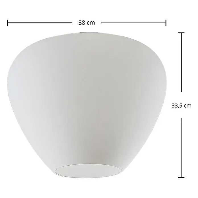 Lindby Deckenleuchte Bibiane - weiß / opal, E27 - Weißer, glockenförmiger Lampenschirm, 38 cm breit und 33,5 cm hoch.