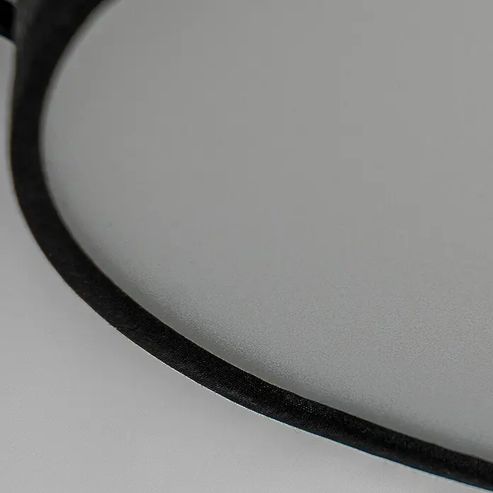 Lindby Deckenleuchte Ayvira - L x B x H: 56 x 56 x 24 cm, schwarz, E27 - Schwarzes, texturiertes, gebogenes Stoffband.