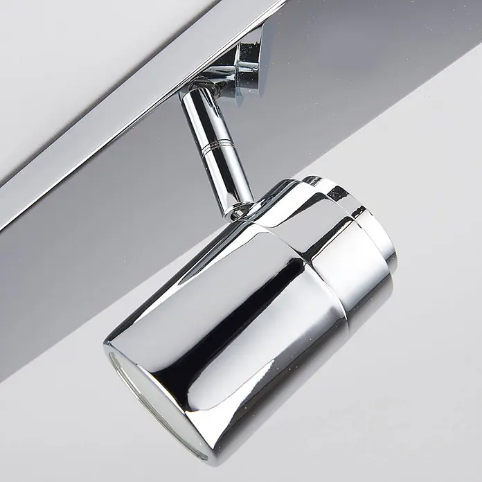 Lindby Deckenleuchte Dejan - chrom / silber, chrom / silber, GU10 - Verstellbarer Strahler aus poliertem Chrom an einer glänzenden Schiene.
