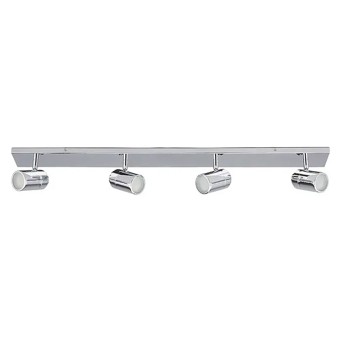 Lindby Deckenleuchte Dejan - chrom / silber, chrom / silber, GU10 - Chromfarbene Vierfach-Spotleuchte mit verstellbaren Köpfen.