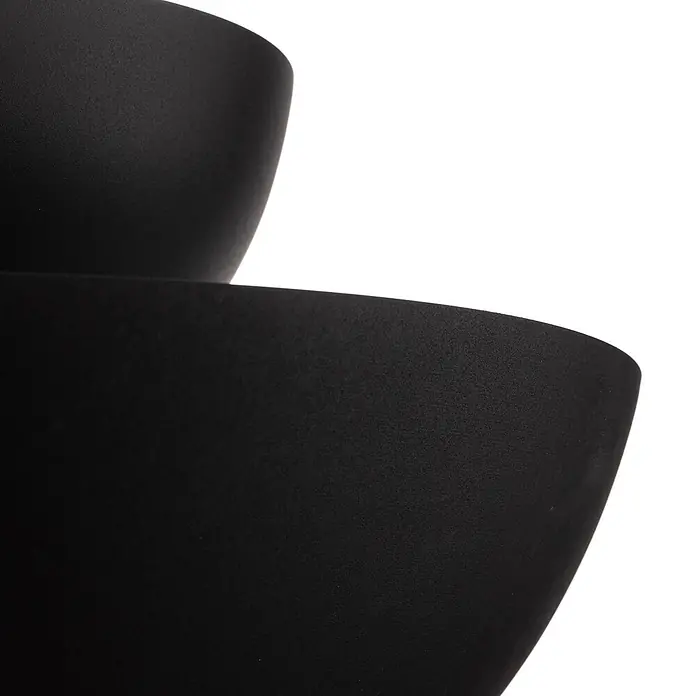 Lucande Deckenleuchte Kellina - L x B x H: 48 x 48 x 22 cm, schwarz, schwarz, E27 - Zwei schwarze, matte, texturierte schalenförmige Gefäße.