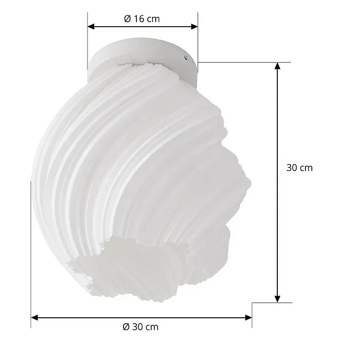 Lindby Deckenleuchte Nuvia - weiß / opal, E27 - Weiße, strukturierte Deckenleuchte, 30 cm hoch und 30 cm Durchmesser.