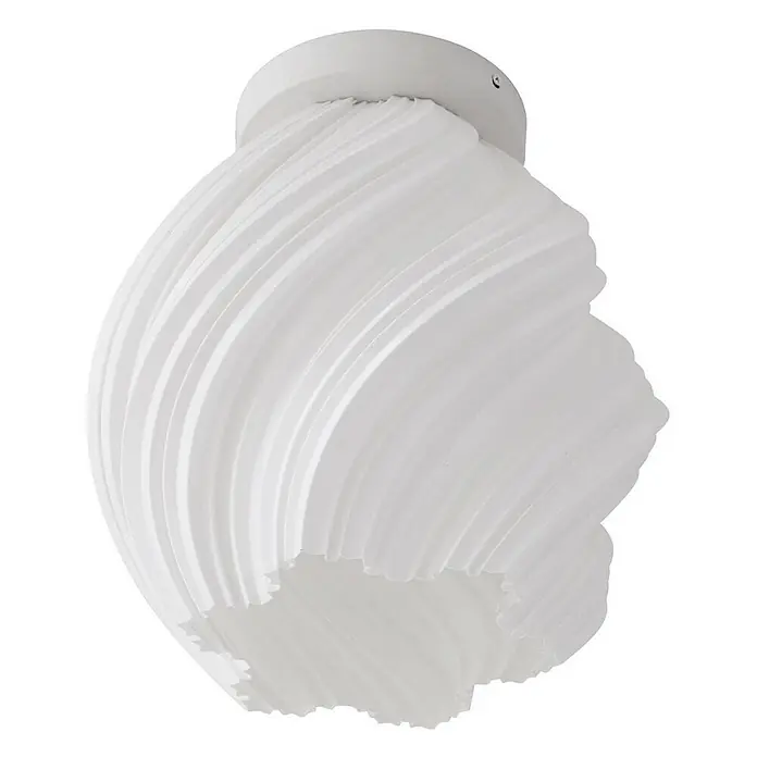 Lindby Deckenleuchte Nuvia - weiß / opal, E27 - Weiße Deckenleuchte mit einem strukturierten, lichtdurchlässigen Diffusor in wellenförmigem Spiraldesign.