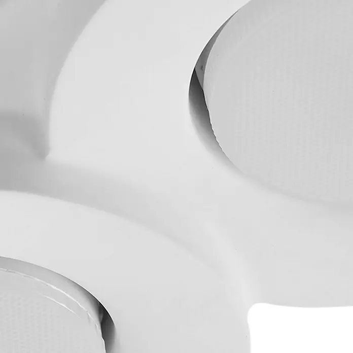 Lindby Deckenleuchte Levia - weiß / opal, weiß / opal, 2GX53 - Weißes, gekrümmtes Produktdetail mit zwei runden, fein texturierten Oberflächen.