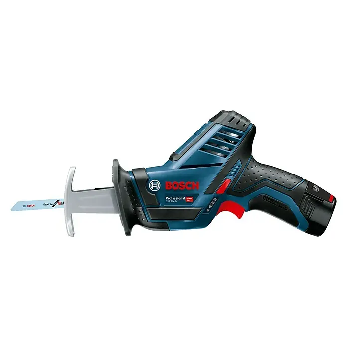 Bosch Professional Akku-Säbelsäge GSA 12V-14 - 12 V, Li-Ionen, Ohne Akku, Leerlaufhubzahl: 0 /min - 3.000 /min - Akku-Säbelsäge GSA 12V-14 von Bosch Professional, ein kompaktes und leistungsstarkes Werkzeug für präzise Schnitte in verschiedenen Materialien.