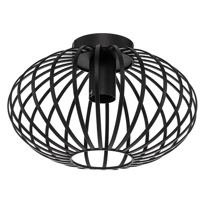 Lindby Deckenleuchte Maivi - schwarz, E27 - Schwarze Deckenleuchte aus Metall im Käfig-Stil mit offenem, kugelförmigem Design.