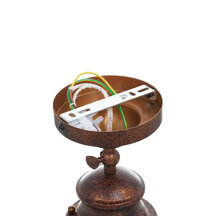 Lindby Deckenleuchte Louisanne - L x B x H: 35 x 35 x 34,5 cm, braun / rost, braun / rost, E27 - Deckenleuchtenbaldachin aus gealtertem Bronze mit Verkabelung und Montagebügel.