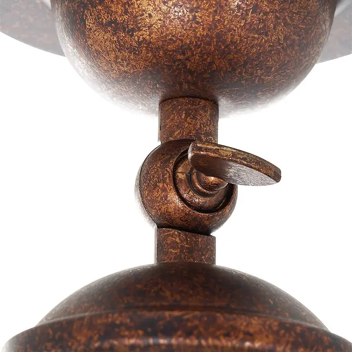 Lindby Deckenleuchte Louisanne - L x B x H: 35 x 35 x 34,5 cm, braun / rost, braun / rost, E27 - Verstellbares Gelenk aus Antikbronze mit Flügelmutter für eine Leuchte.