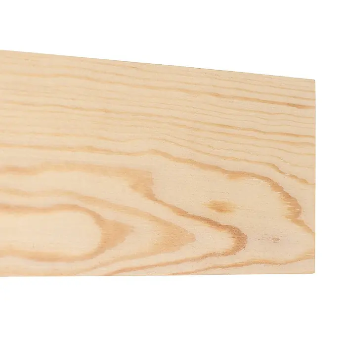 Envostar Deckenleuchte Hagen - L x B x H: 43 x 43 x 8,1 cm, Holz hell, E27 - Ein helles Holzbrett mit sichtbaren natürlichen Maserungen.