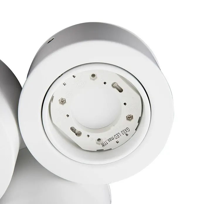Lindby Deckenleuchte Jyla - weiß / opal, weiß / opal, 2GX53 - Weiße runde Leuchte mit sichtbarer GX53 LED max. 11W Lampenfassung.