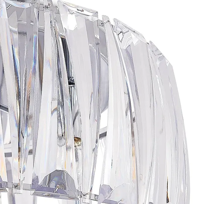 Lindby Deckenleuchte Sofia - L x B x H: 46 x 46 x 22,5 cm, klar / transparent, E14 - Klare, facettierte Kristallelemente eines modernen Kronleuchters oder einer Lampe.