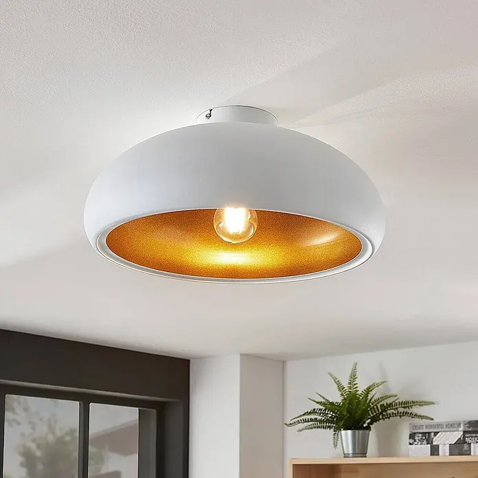 Lindby Deckenlampe in weiß, gold, Deckenleuchte online kaufen bei BAUHAUS