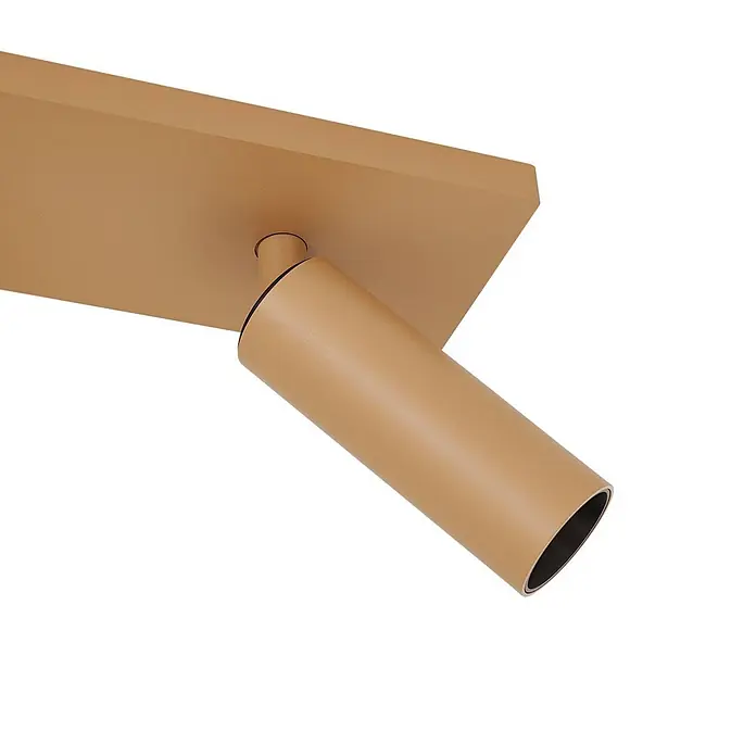 Arcchio Deckenstrahler Brinja Slim - braun / rost, braun / rost, GU10 - Verstellbarer sandfarbener Deckenstrahler mit zylindrischem Kopf und rechteckiger Montageplatte.