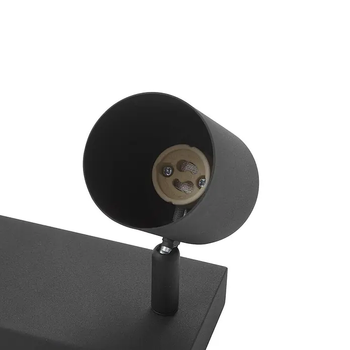Lindby Deckenstrahler Jorell - L x B x H: 35 x 8 x 13 cm, schwarz, schwarz, GU10 - Schwarzer Metallstrahler mit sichtbarer GU10-Fassung auf rechteckigem Sockel.