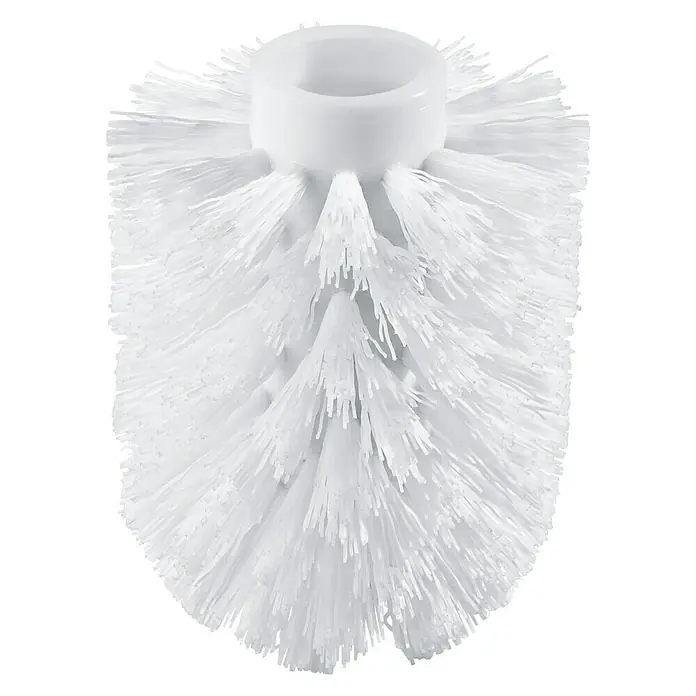 Grohe Essentials Ersatzbürstenkopf - Weiß - Nahaufnahme einer weißen WC-Bürste mit Borsten und einem weißen Griffansatz.