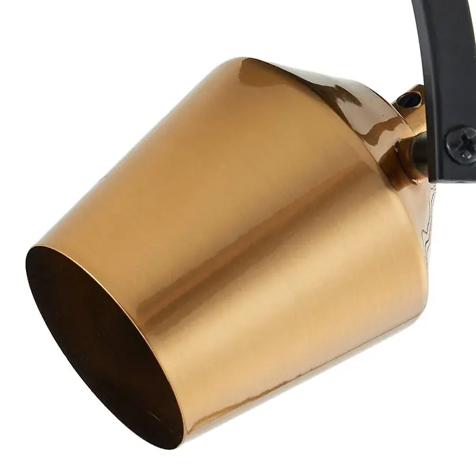 Lindby Deckenstrahler Sylveria - L x B x H: 7,5 x 7,5 x 14,5 cm, schwarz, messing / gold, GU10 - Zylindrischer Strahlerkopf aus gebürstetem Messing mit schwarzer Halterung.
