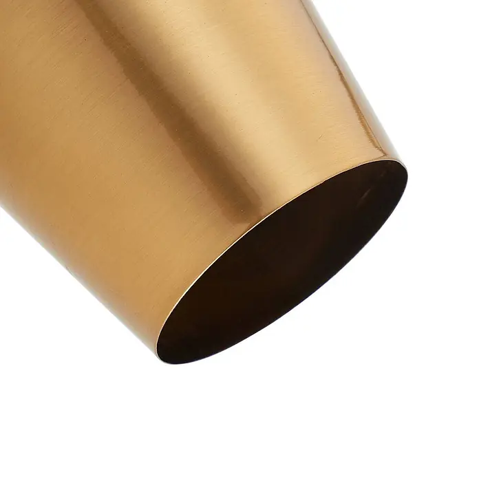 Lindby Deckenstrahler Sylveria - L x B x H: 7,5 x 7,5 x 14,5 cm, schwarz, messing / gold, GU10 - Zylinder aus gebürstetem goldfarbenem Metall, offen und hohl.