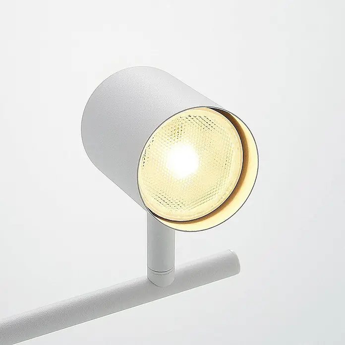 Lindby Deckenstrahler Jorell - weiß / opal, weiß / opal, GU10 - Weißer zylindrischer Schienenstrahler mit warmweißem Leuchtmittel.