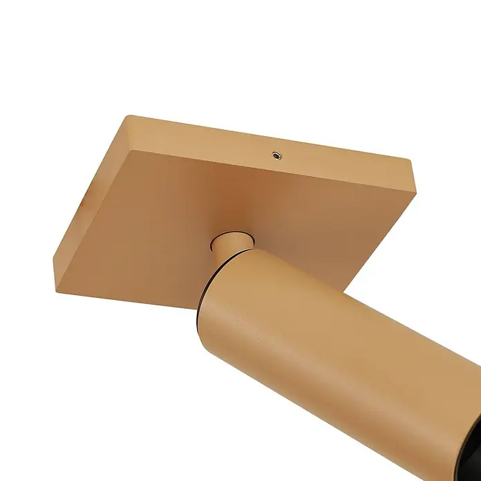 Arcchio Deckenstrahler Brinja Slim - L x B x H: 11 x 9 x 14,5 cm, braun / rost, braun / rost, GU10 - Beiger quadratischer Strahler mit verstellbarem zylindrischem Kopf für Decken- oder Wandmontage.