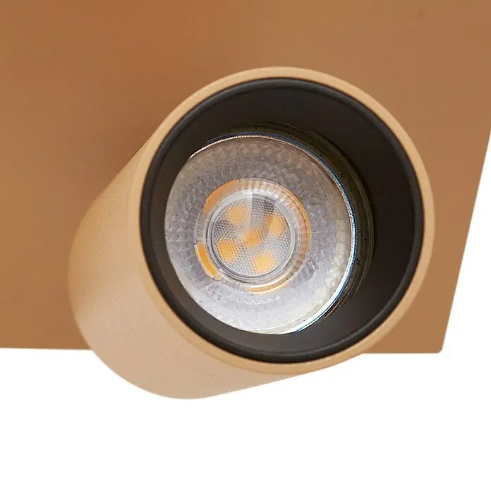 Arcchio Deckenstrahler Brinja Slim - L x B x H: 11 x 9 x 14,5 cm, braun / rost, braun / rost, GU10 - Goldfarbener quadratischer Aufbau-LED-Strahler mit Multi-LED-Leuchtmittel.
