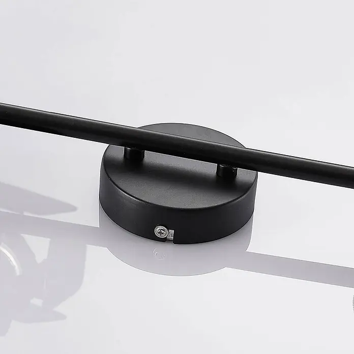 Lindby Deckenstrahler Tilen - schwarz, schwarz, GU10 - Schwarze runde Metallbasis mit horizontaler Stange für eine Leuchte.