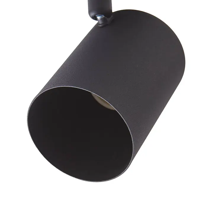 Lindby Deckenstrahler Jorell - schwarz, schwarz, GU10 - Mattes schwarzes zylindrisches Spotlicht für Schienenbeleuchtung.