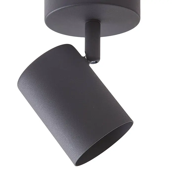 Lindby Deckenstrahler Jorell - schwarz, schwarz, GU10 - Schwenkbarer, zylindrischer Deckenstrahler in Mattschwarz.