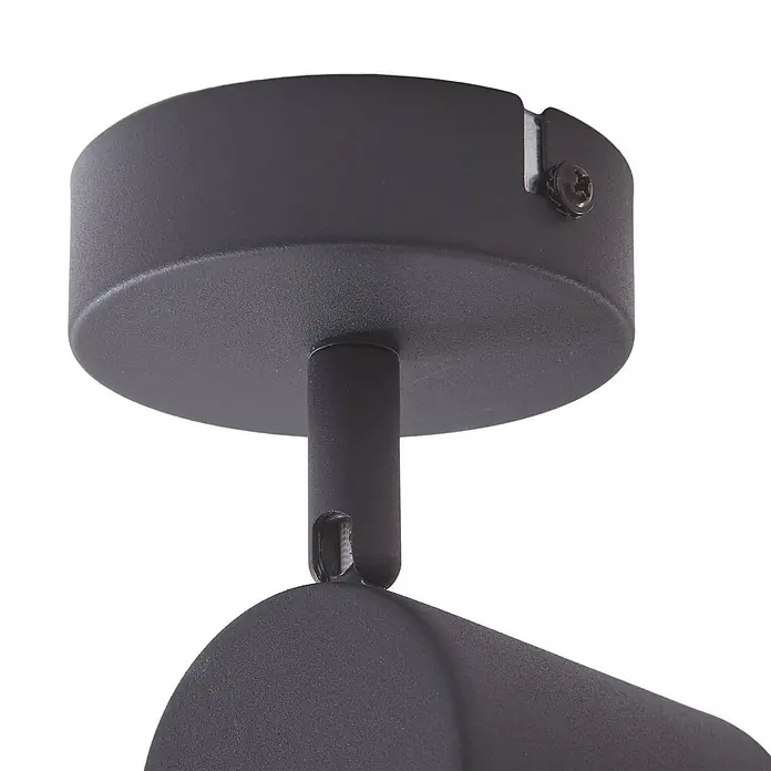 Lindby Deckenstrahler Jorell - schwarz, schwarz, GU10 - Schwarze, matte Deckenstrahlerbasis mit Drehgelenk.