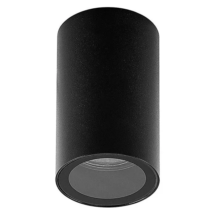 Arcchio Deckenstrahler Olivir - schwarz, schwarz, GU10 - Schwarz texturierte zylindrische LED-Leuchte.