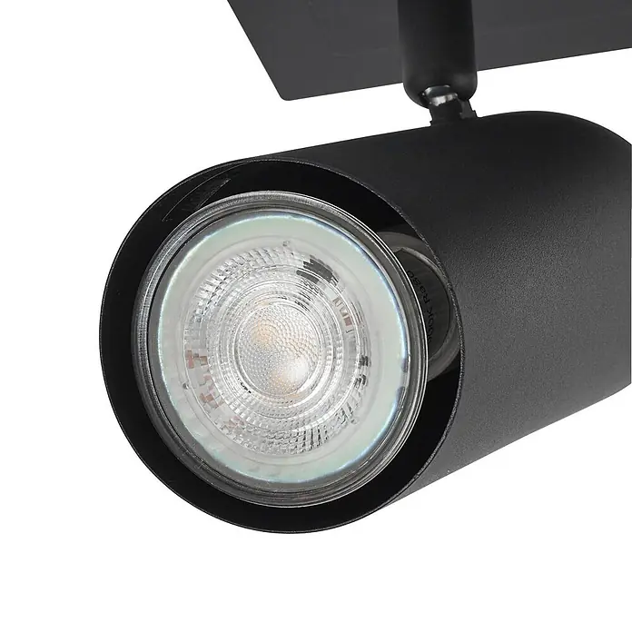 Lindby Deckenstrahler Joffrey - schwarz, schwarz, GU10 - Schwarzer zylindrischer Strahler mit sichtbarem LED-Leuchtmittel.