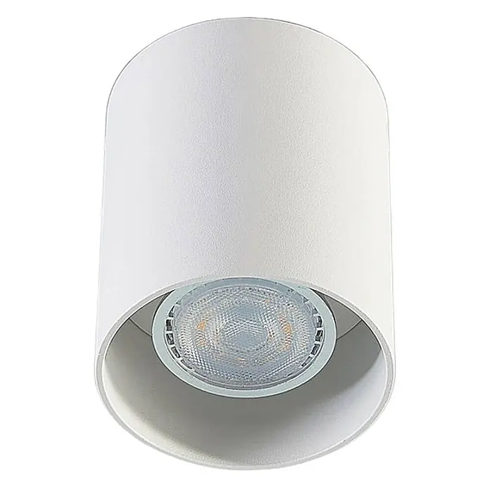 Arcchio Deckenstrahler Carson - weiß / opal, weiß / opal, GU10 - Weißer zylindrischer Deckenstrahler mit Struktur-Finish und sichtbarer GU10 LED-Lampe.