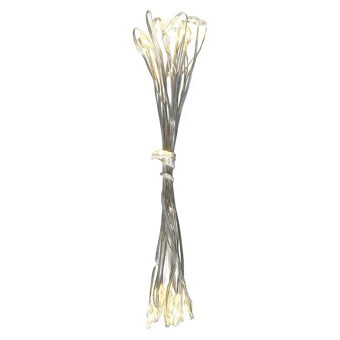 Globo LED-Lichterkette Venuto - Innen, Kabellänge: 1,9 m, Silber Metallic - Diese dekorative LED-Lichterkette mit ihrem warmen Licht sorgt für eine gemütliche Atmosphäre in jedem Raum. Ideal für stimmungsvolle Akzente.