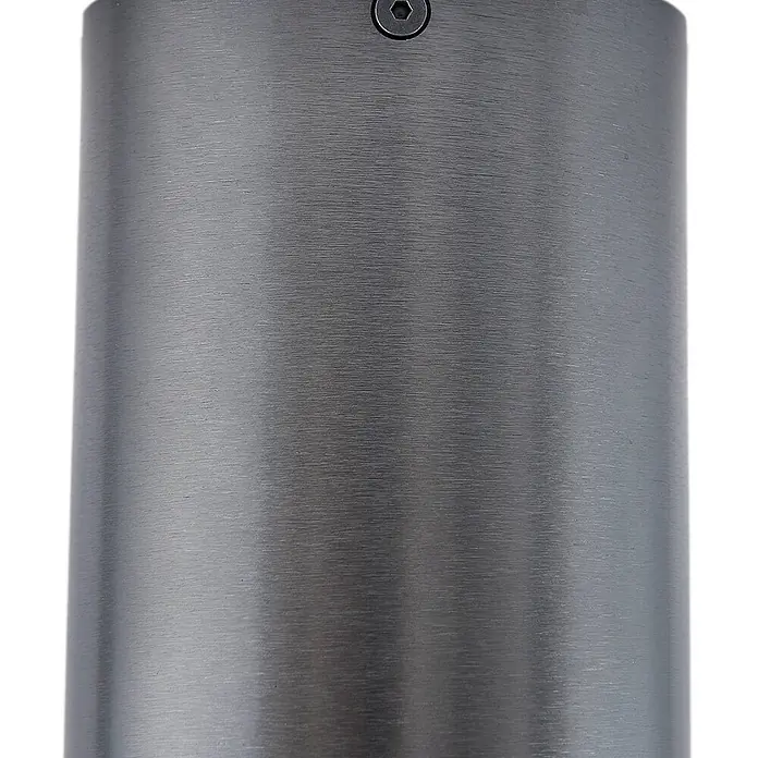 Arcchio Deckenstrahler Jolina - L x B x H: 9,65 x 9,65 x 12,5 cm, alu / grau / zink, GU10 - Dunkelgraues zylindrisches Metallteil mit gebürsteter Oberfläche und Innensechskantschraube.