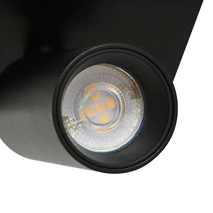 Arcchio Deckenstrahler Brinja Slim - schwarz, schwarz, GU10 - Schwarzer zylindrischer LED-Strahler mit strukturiertem Reflektor und sichtbaren orangefarbenen LED-Chips.