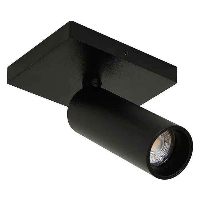 Arcchio Deckenstrahler Brinja Slim - schwarz, schwarz, GU10 - Schwarzer Deckenstrahler mit quadratischem Sockel und verstellbarem zylindrischem Kopf, mit LED-Lichtquelle.