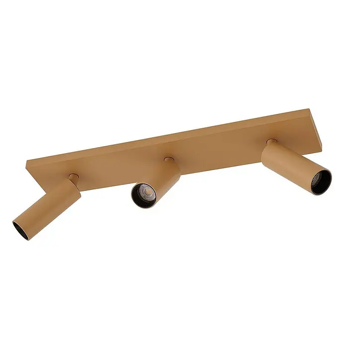 Arcchio Deckenstrahler Brinja Slim - braun / rost, braun / rost, GU10 - Rechteckige Decken-/Wandleuchte in mattem Sandton mit drei verstellbaren Strahlern.
