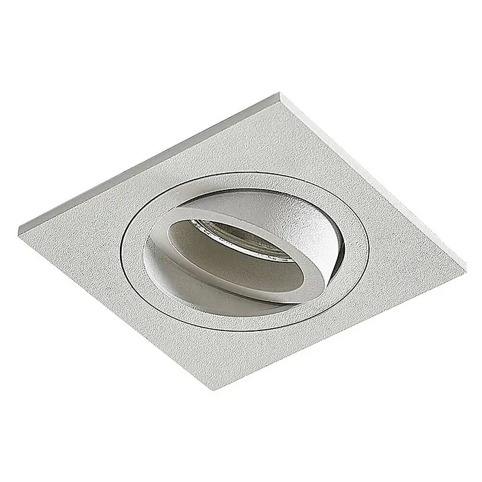 Arcchio Deckenstrahler Sophia - weiß / opal, GU10 - Quadratischer, weißer, strukturierter, schwenkbarer Einbaustrahler.