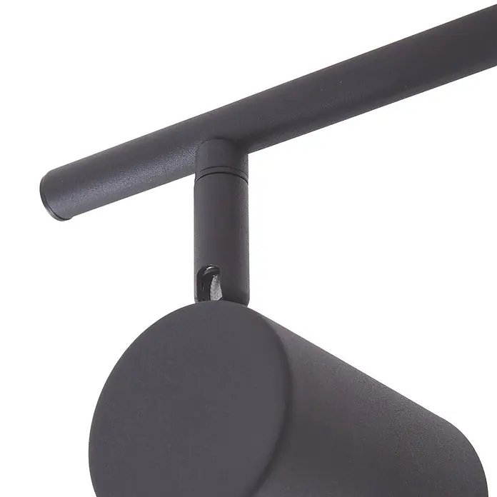 Lindby Deckenstrahler Jorell - L x B x H: 50,5 x 8 x 15,5 cm, schwarz, schwarz, GU10 - Dunkelgraue matte Metall-Stromschienenleuchte mit verstellbarem Strahler.