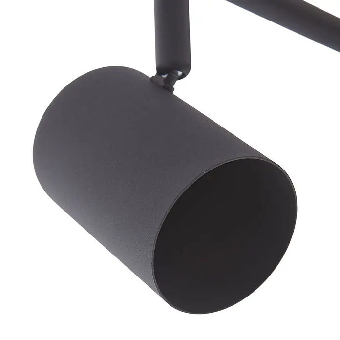 Lindby Deckenstrahler Jorell - L x B x H: 50,5 x 8 x 15,5 cm, schwarz, schwarz, GU10 - Schwarzer zylindrischer Strahler mit mattem Finish, an einer Schiene befestigt. Der verstellbare Kopf ermöglicht gezielte Beleuchtung.