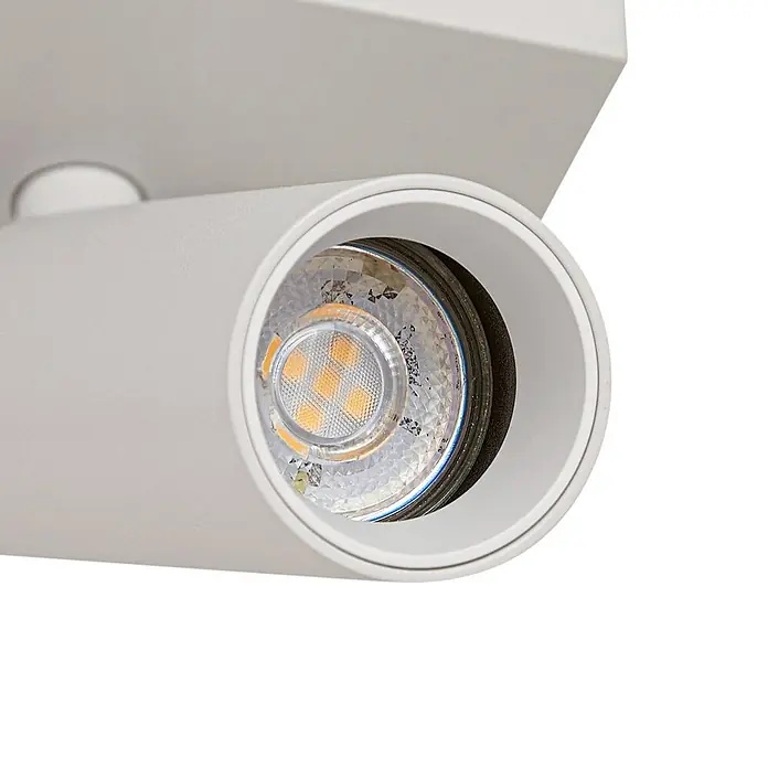 Arcchio Deckenstrahler Brinja Slim - L x B x H: 11 x 9 x 14,5 cm, weiß / opal, weiß / opal, GU10 - Weißer zylindrischer LED-Strahler mit sichtbarer LED-Lichtquelle.