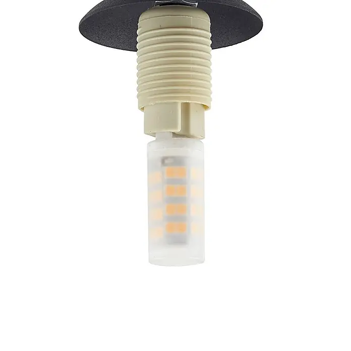 Lindby Deckenstrahler Valentina - L x B x H: 70 x 10 x 19 cm, schwarz, alu / grau / zink, G9 - G9 LED-Lampe mit warmweißen LEDs in beiger Fassung und schwarzer Leuchte.