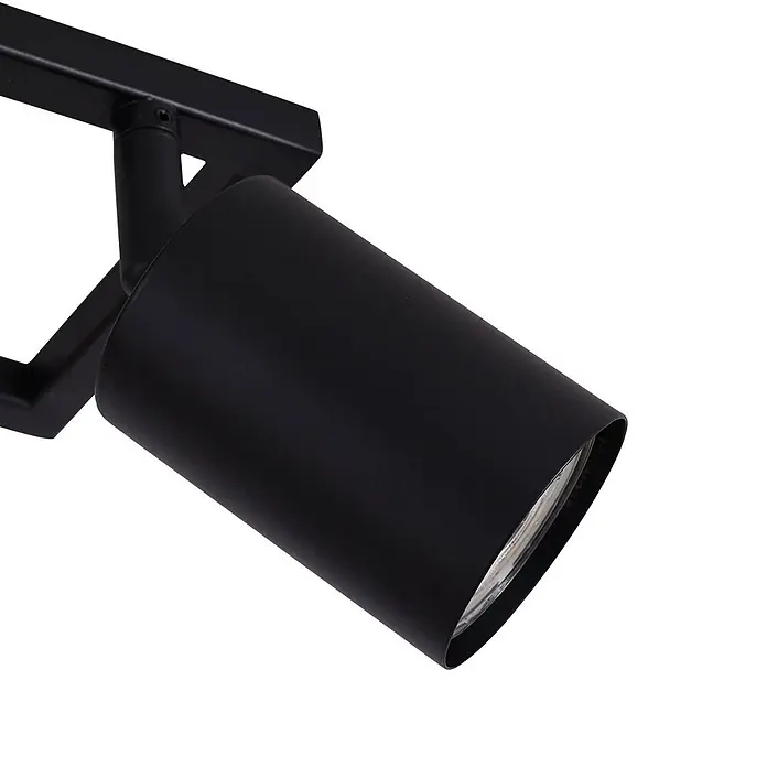 Lindby Deckenstrahler Bravius - L x B x H: 80 x 12 x 15 cm, schwarz, schwarz, GU10 - Mattschwarzer, verstellbarer zylindrischer Schienenstrahler mit sichtbarer Lichtquelle.