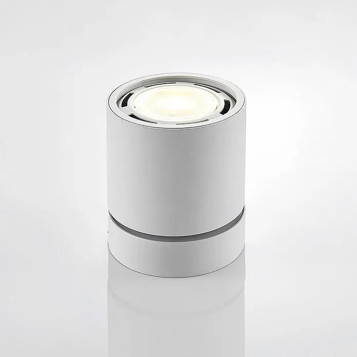 Arcchio Deckenstrahler Mabel - weiß / opal, weiß / opal, GU10 - Weißer zylindrischer LED-Aufbaustrahler mit leuchtender Lichtquelle und minimalistischem Design.