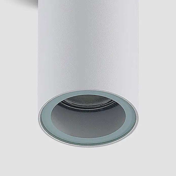 Arcchio Deckenstrahler Olivir - weiß / opal, weiß / opal, GU10 - Weißer zylindrischer Aufbau-Downlight mit mattem Ring.