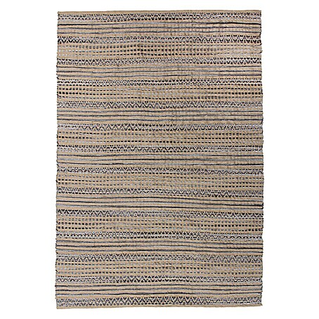 Kayoom Flachgewebeteppich Sienna 700 (Grau, Blau, 230 x 160 cm, 100% Jute / Baumwolle)