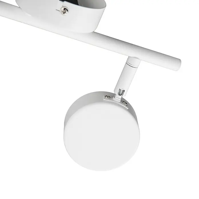 Lindby Deckenstrahler Jyla - weiß / opal, 2GX53 - Weißer, verstellbarer zylindrischer Stromschienenstrahler.