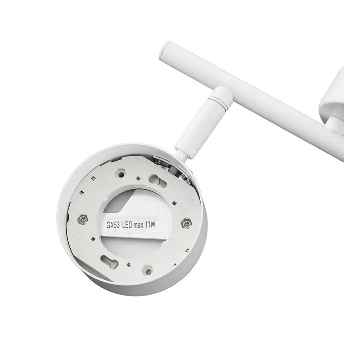 Lindby Deckenstrahler Jyla - weiß / opal, 2GX53 - Weiße Leuchtenbasis mit GX53 LED-Fassung, maximal 11W.