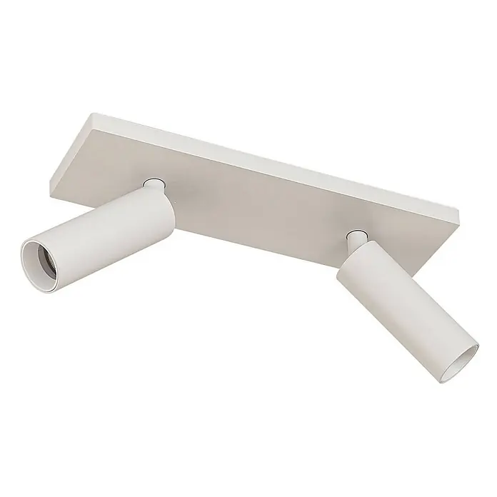 Arcchio Deckenstrahler Brinja Slim - weiß / opal, weiß / opal, GU10 - Weiße rechteckige Deckenleuchte mit zwei verstellbaren zylindrischen Strahlern.