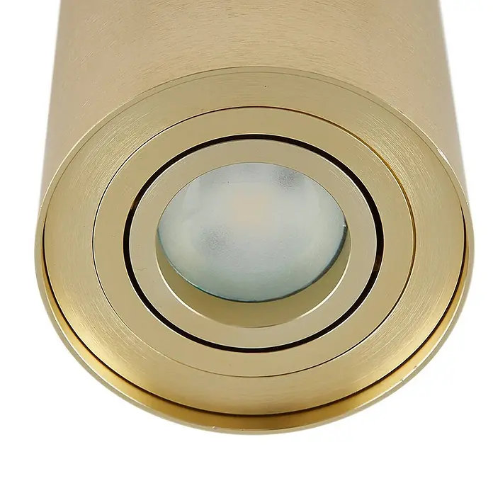 Arcchio Deckenstrahler Jolina - messing / gold, GU10 - Goldfarbener, zylindrischer Einbaustrahler mit mattierter Linse.